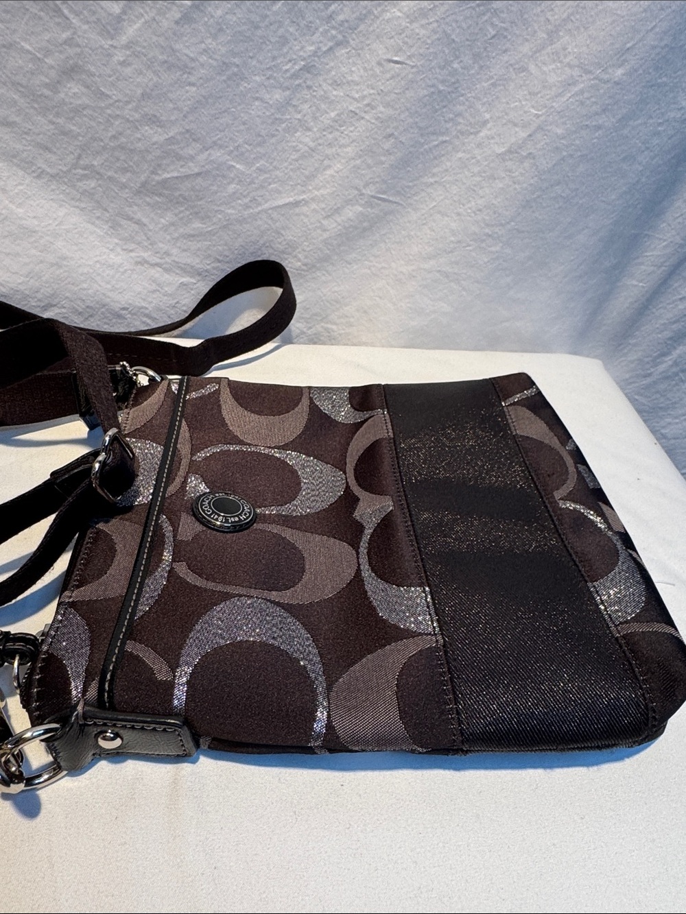 Coach Black and Gray Signature Jacquard Crossbody - Picture 4 of 15